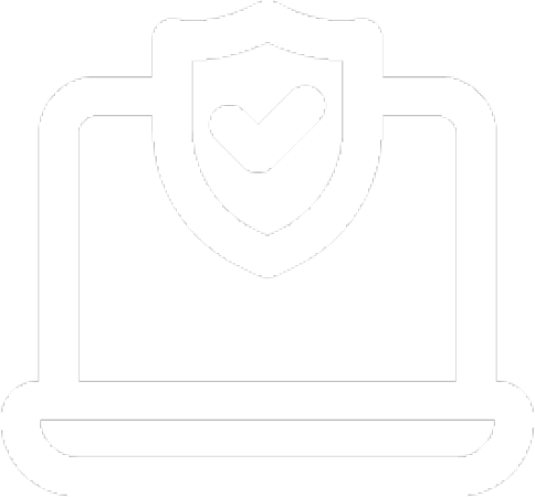 A computer with a badge icon